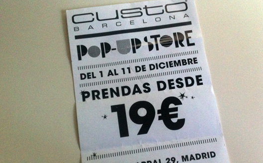 Pop up store Custo